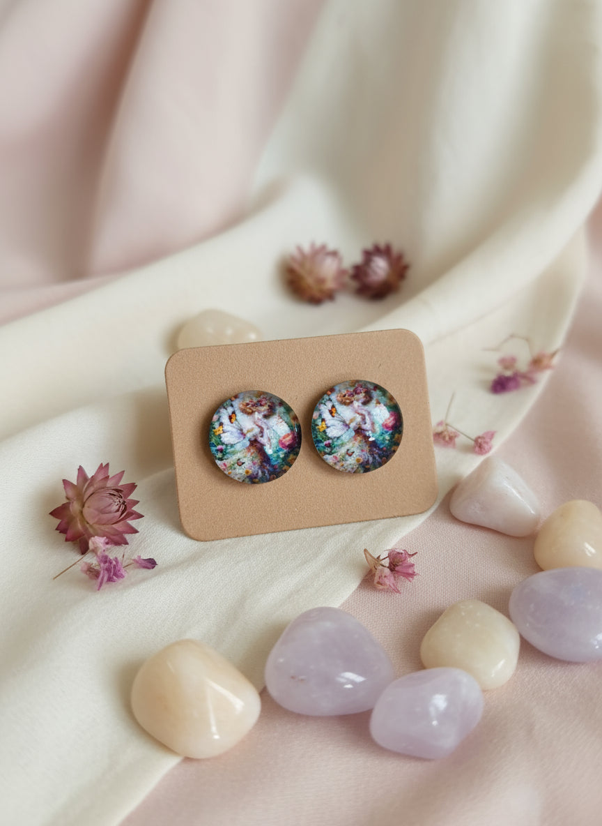 Cabochon Earring with Fairy