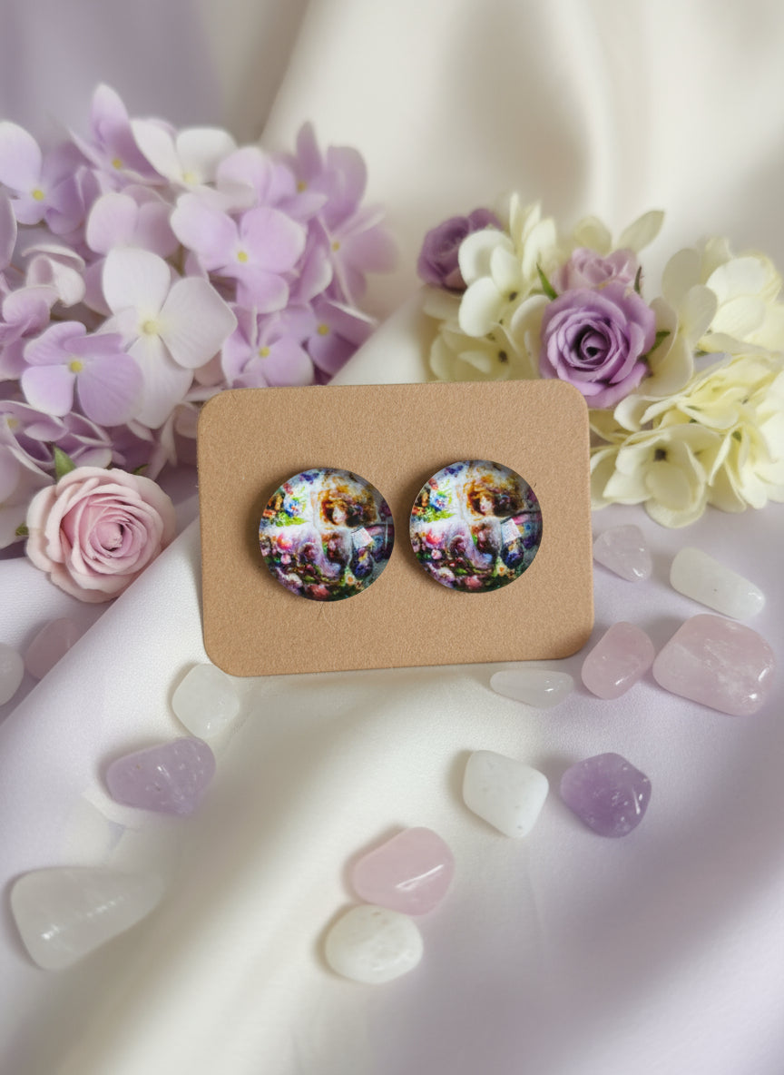 Cabochon Earring with Fairy