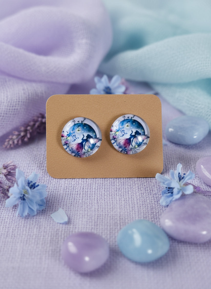 Cabochon Earring with Fairy