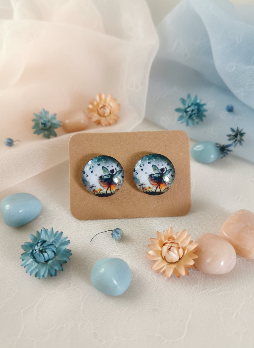 Cabochon Earring with Fairy
