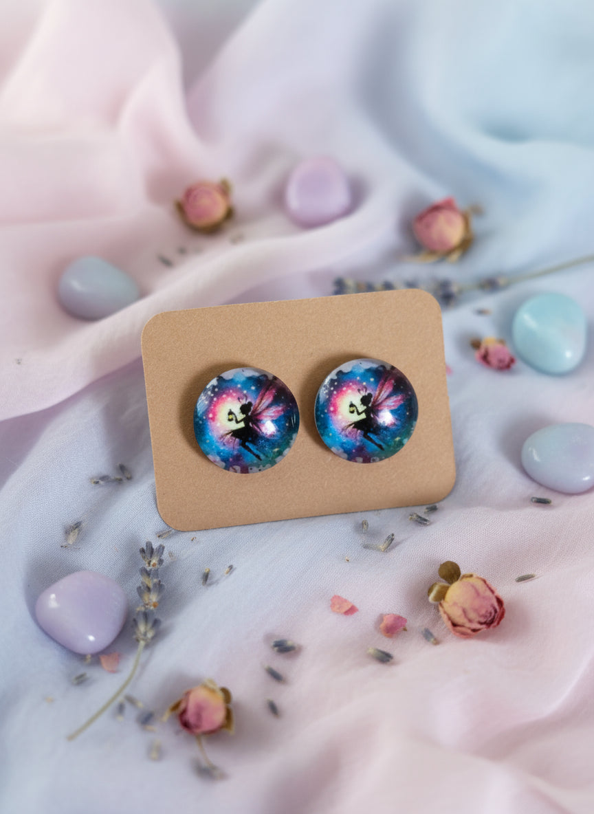 Cabochon Earring with Fairy