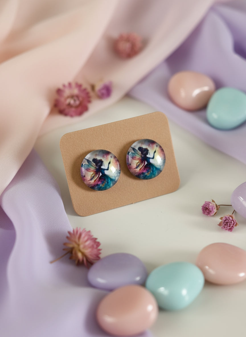 Cabochon Earring with Fairy