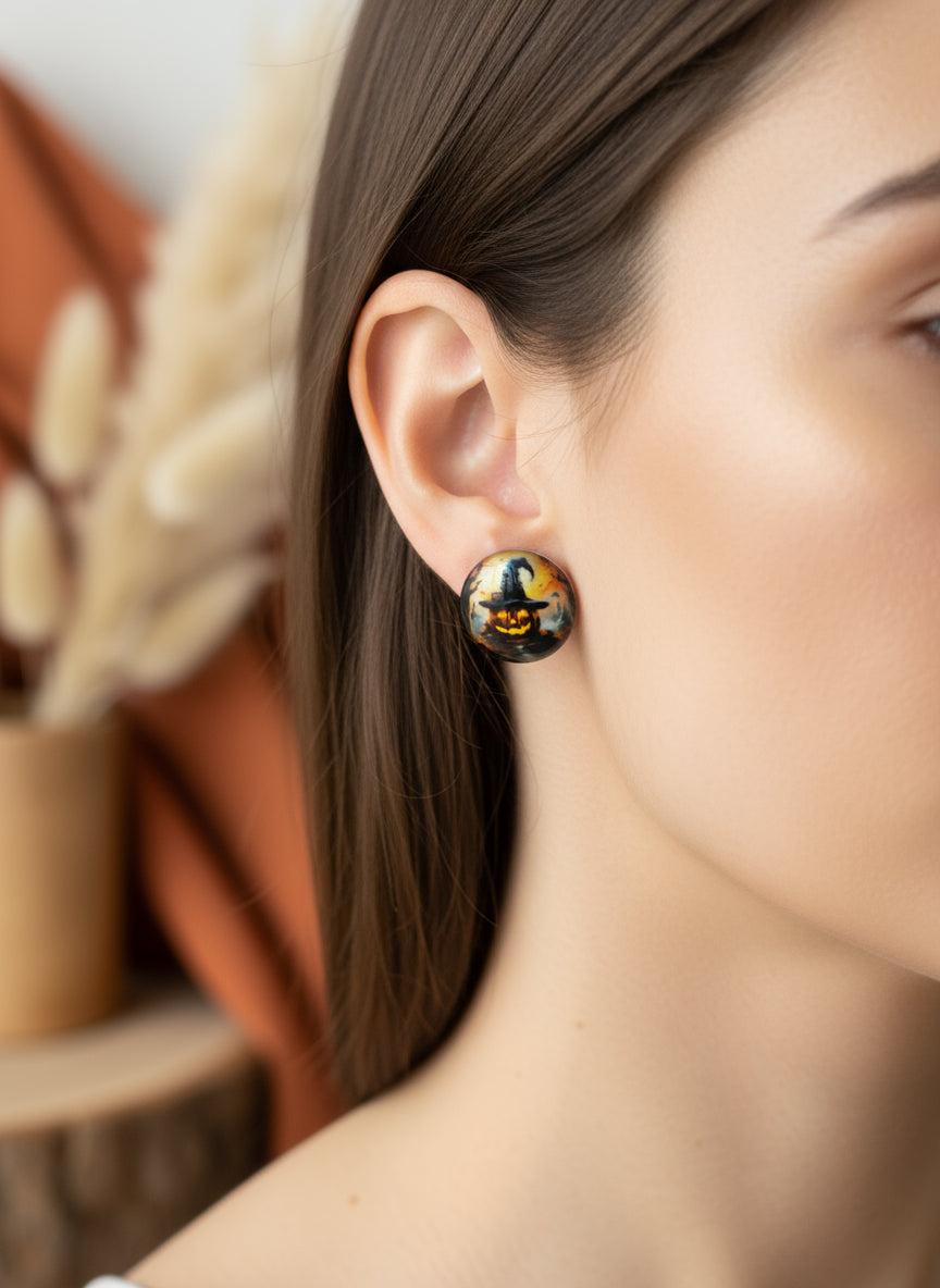 Cabochon Earring for Halloween
