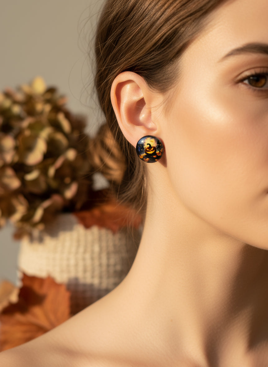 Cabochon Earring for Halloween
