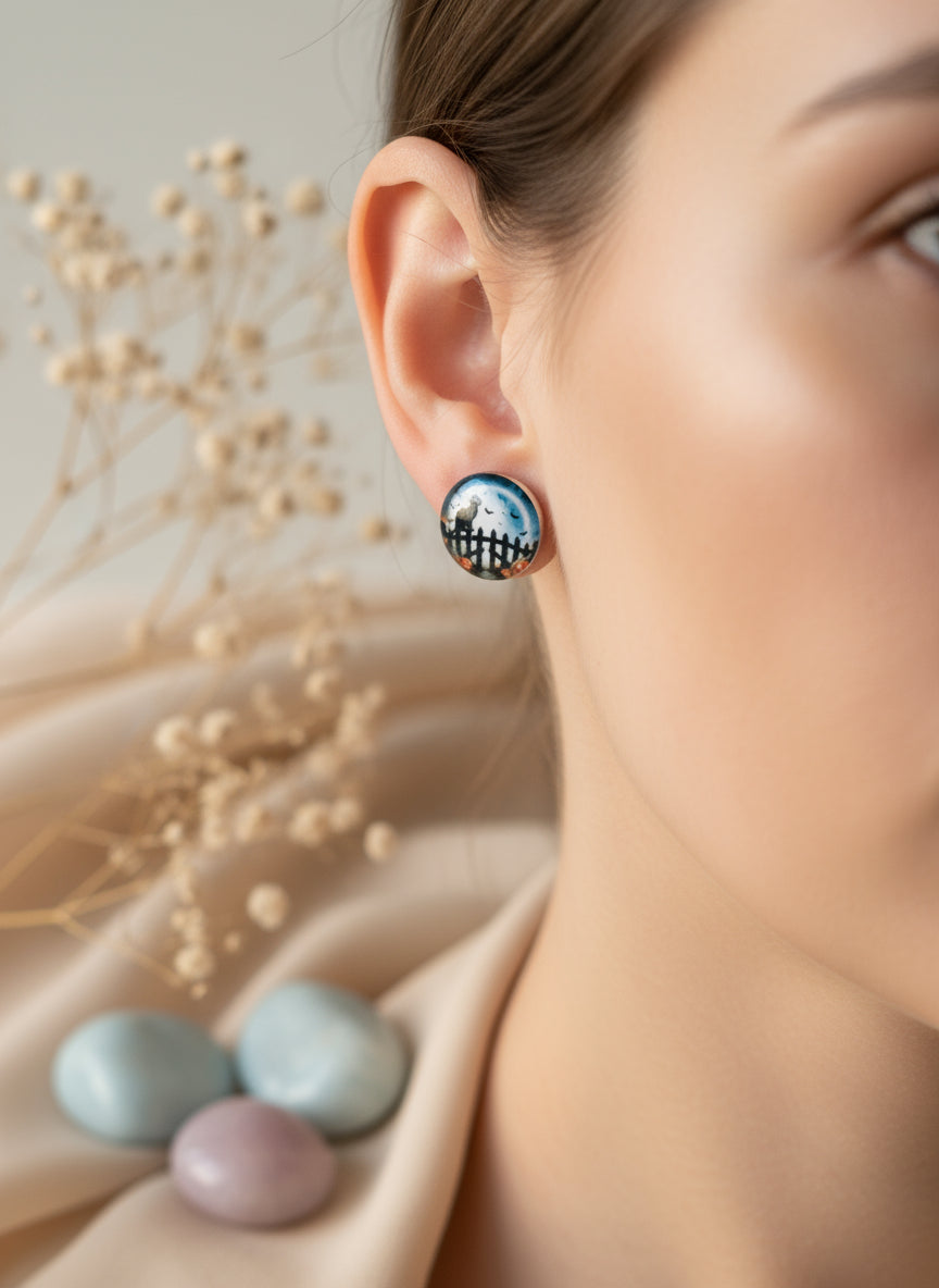 Cabochon Earring for Halloween