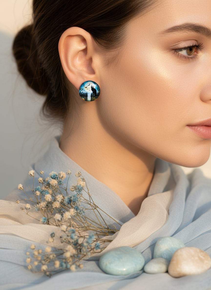 Cabochon Earring for Halloween