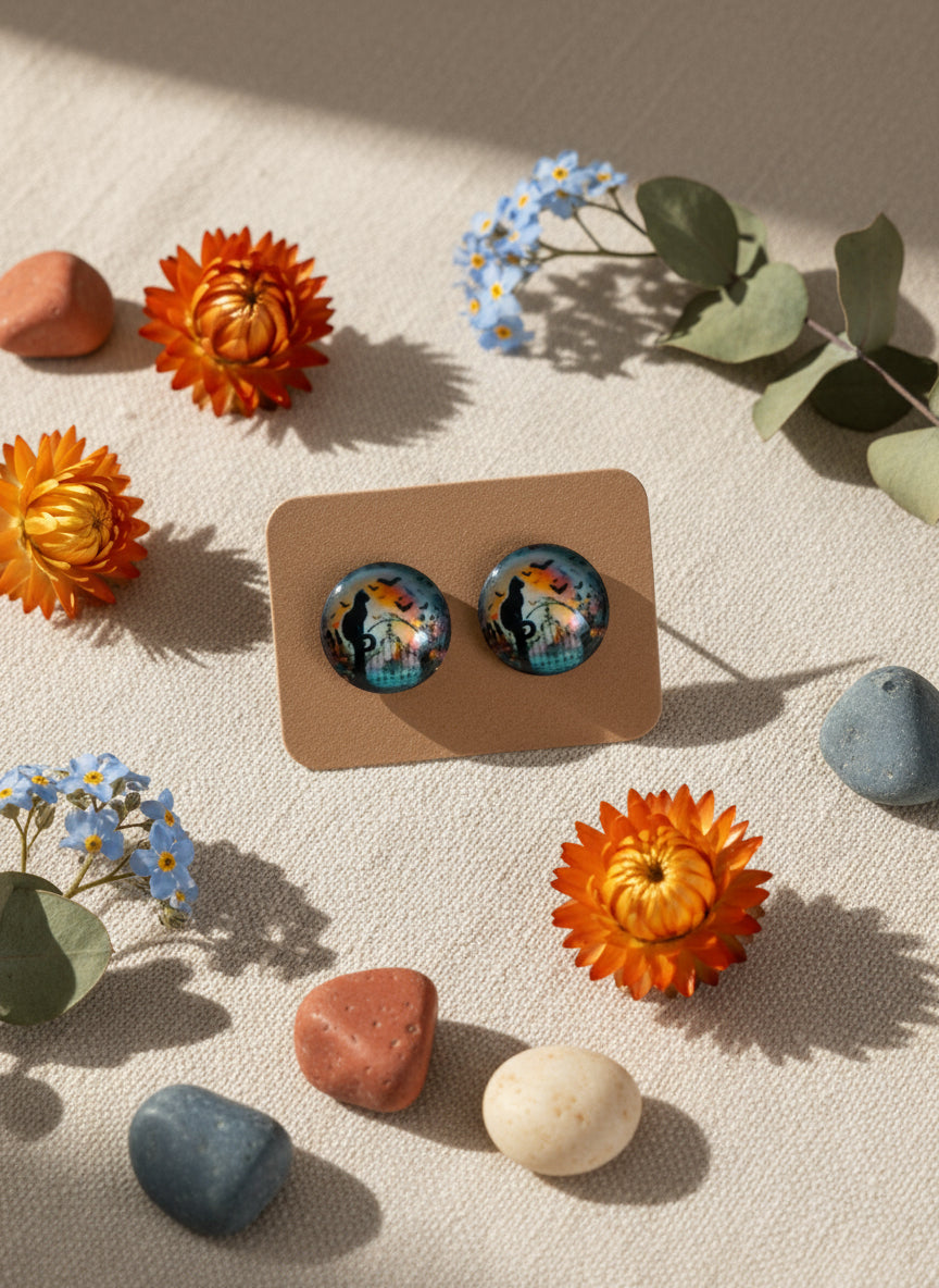 Cabochon Earring for Halloween