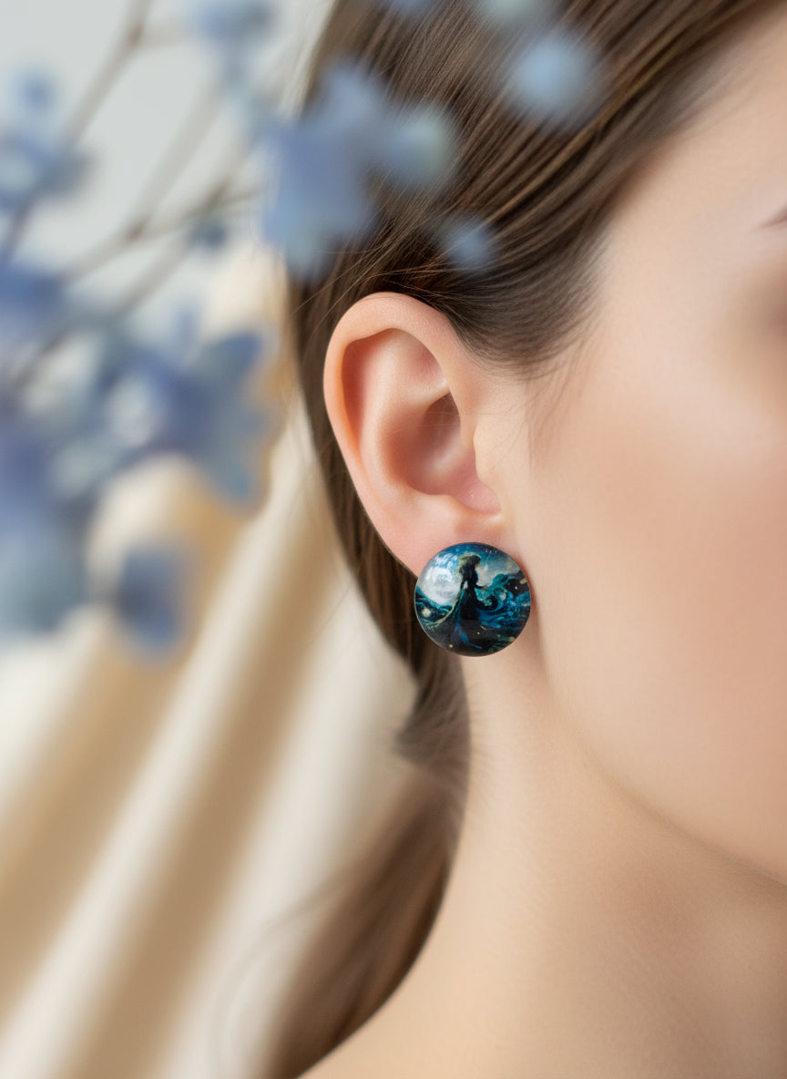 Cabochon Mystical Witchy Earring