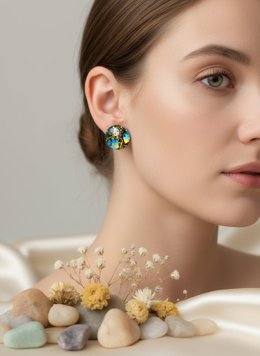 Cabochon Mystical Witchy Earring