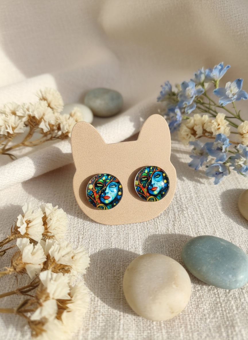 Cabochon Mystical Witchy Earring