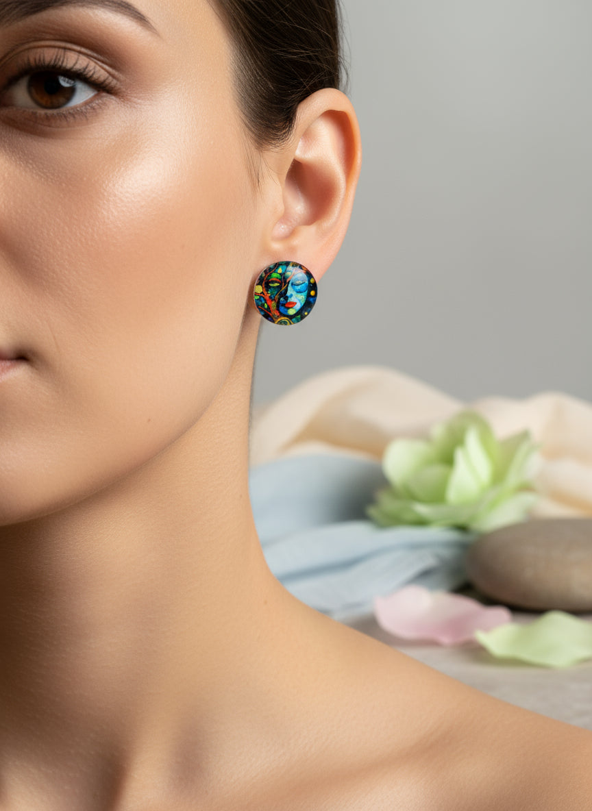 Cabochon Mystical Witchy Earring