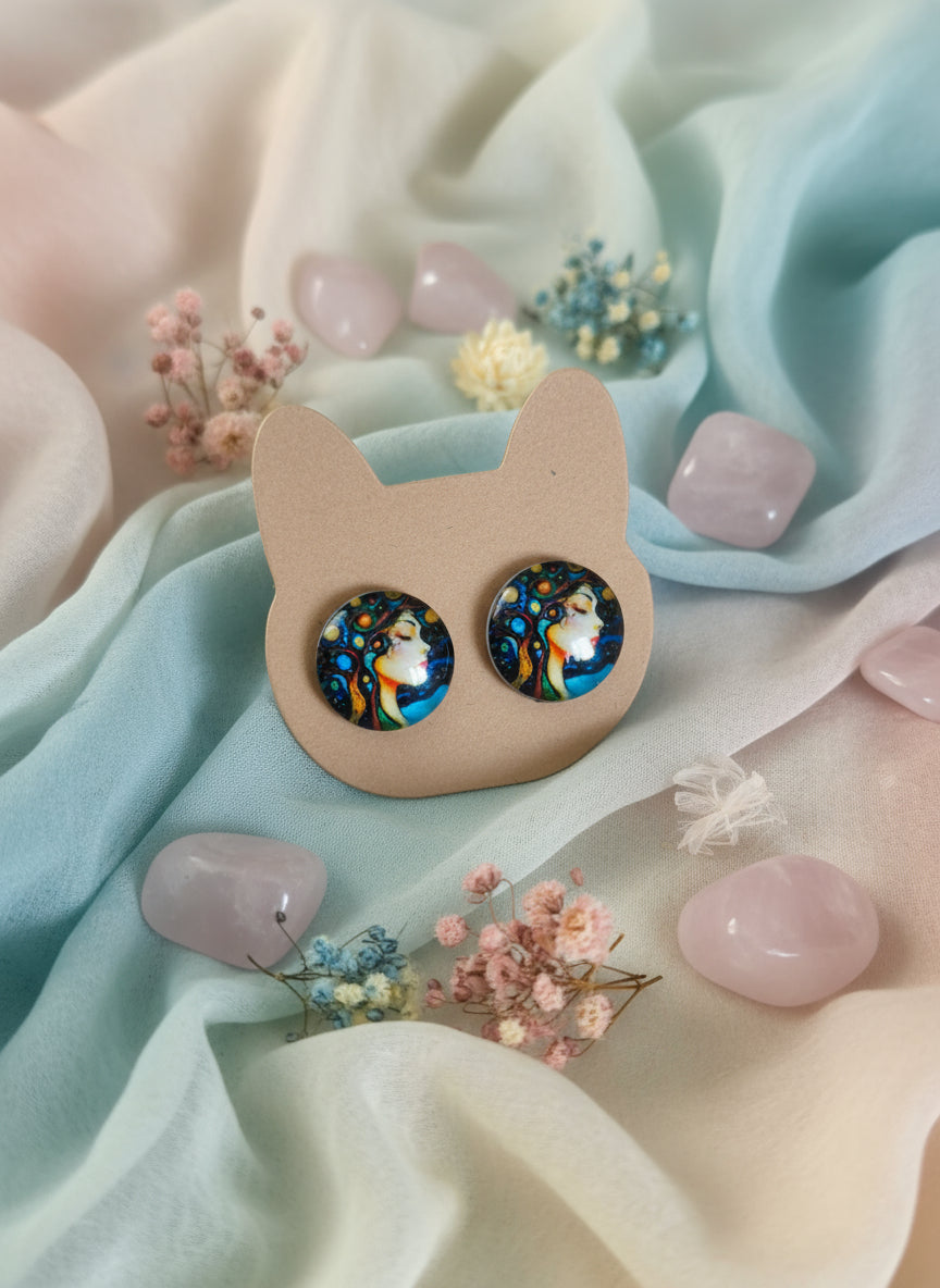 Cabochon Mystical Witchy Earring