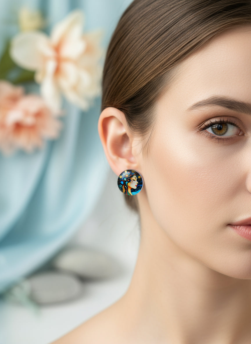 Cabochon Mystical Witchy Earring