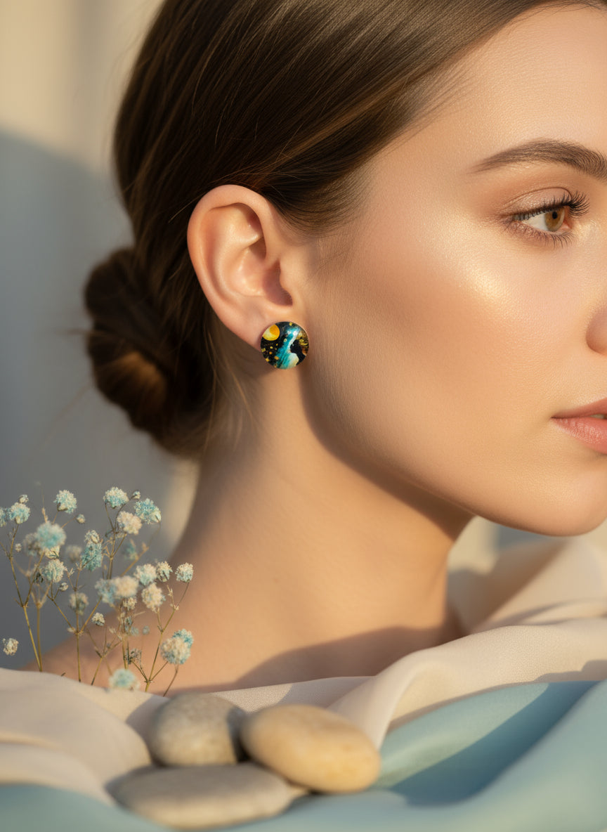 Cabochon Mystical Witchy Earring