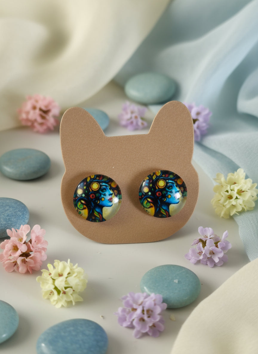 Cabochon Mystical Witchy Earring