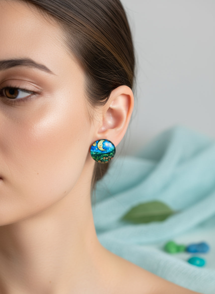 Cabochon Mystical Witchy Earring