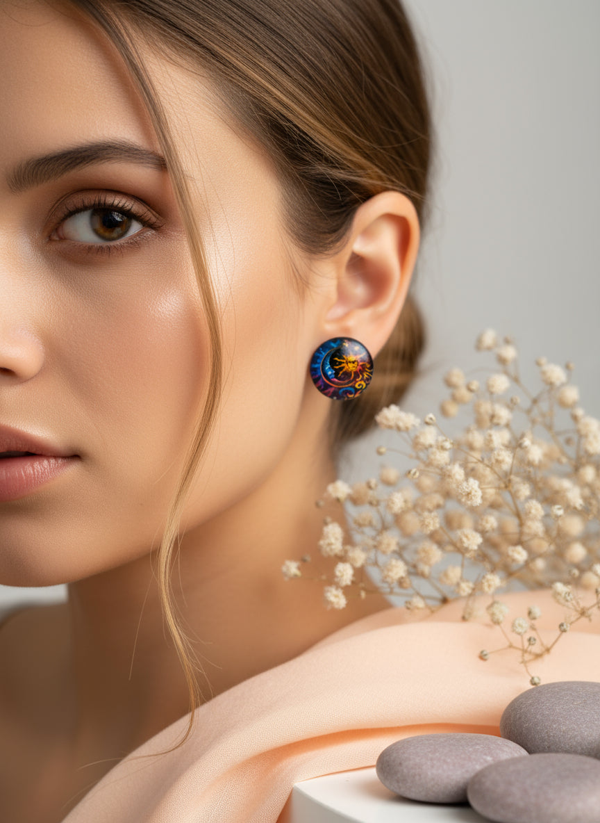 Cabochon Mystical Witchy Earring