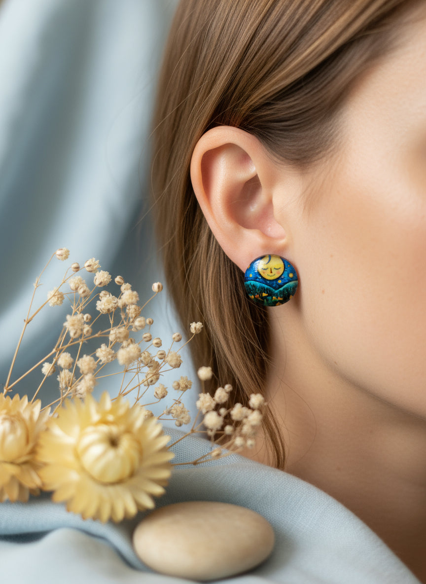 Cabochon Mystical Witchy Earring