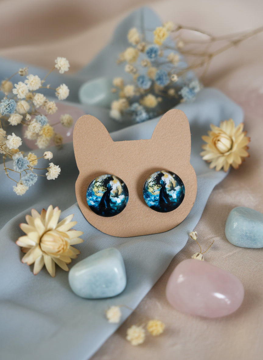 Cabochon Mystical Witchy Earring