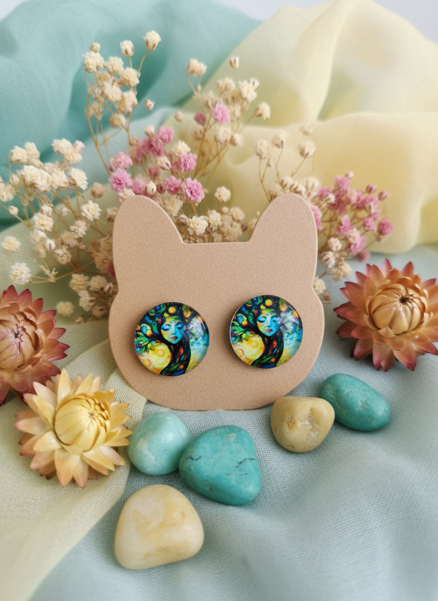 Cabochon Mystical Witchy Earring