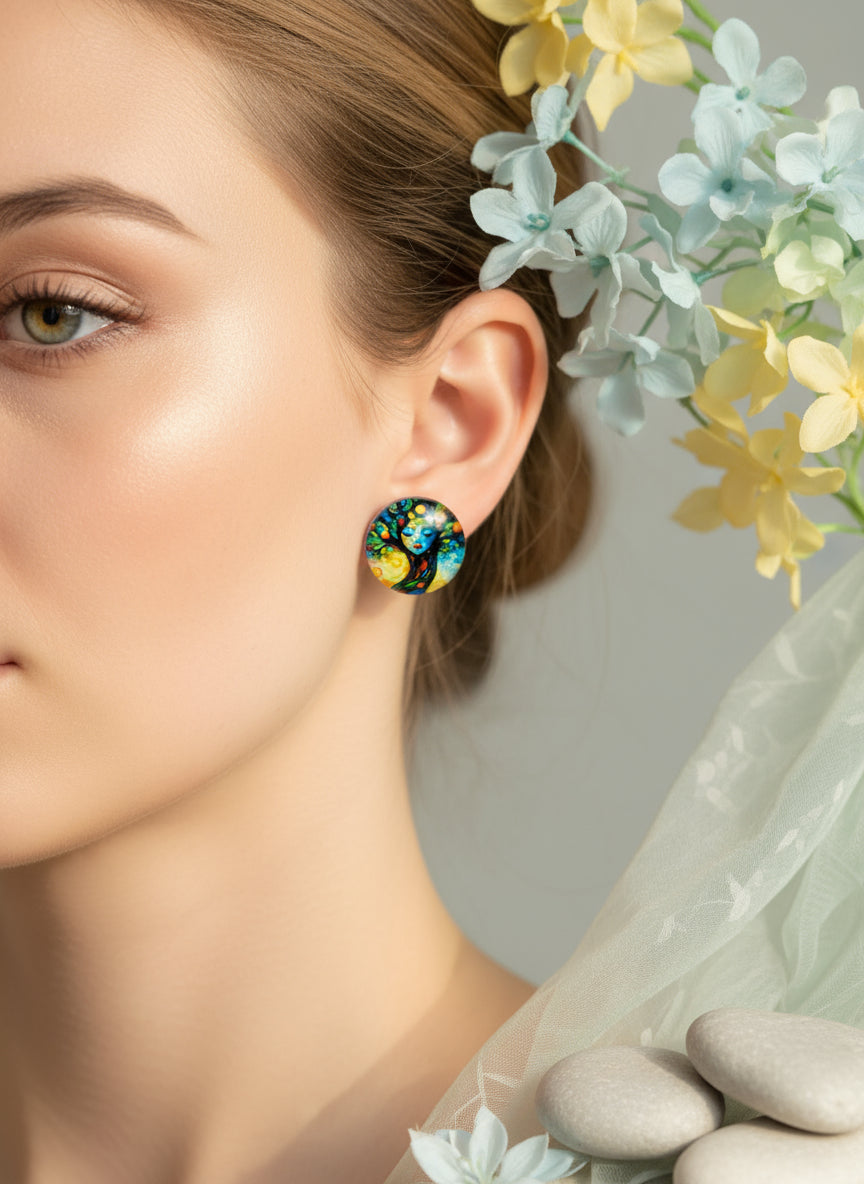 Cabochon Mystical Witchy Earring