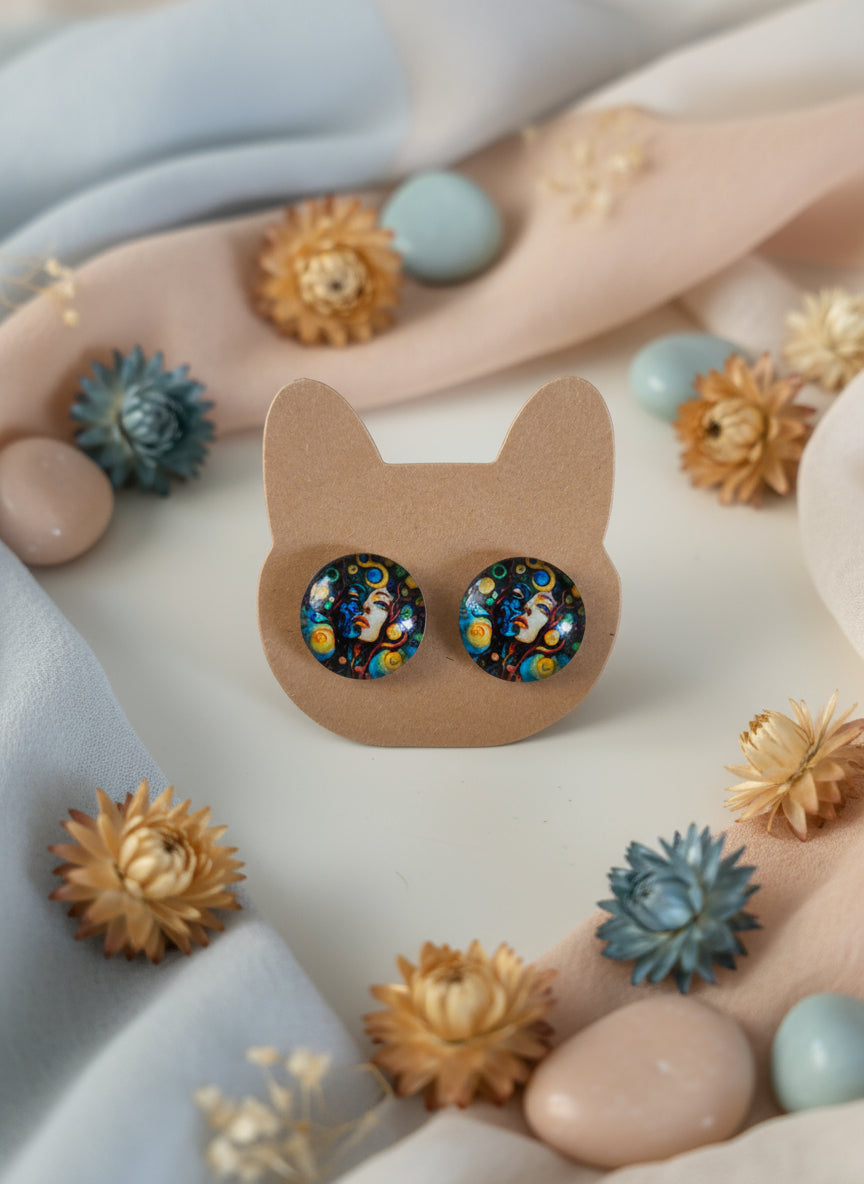 Cabochon Mystical Witchy Earring