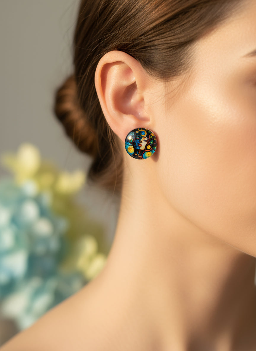 Cabochon Mystical Witchy Earring