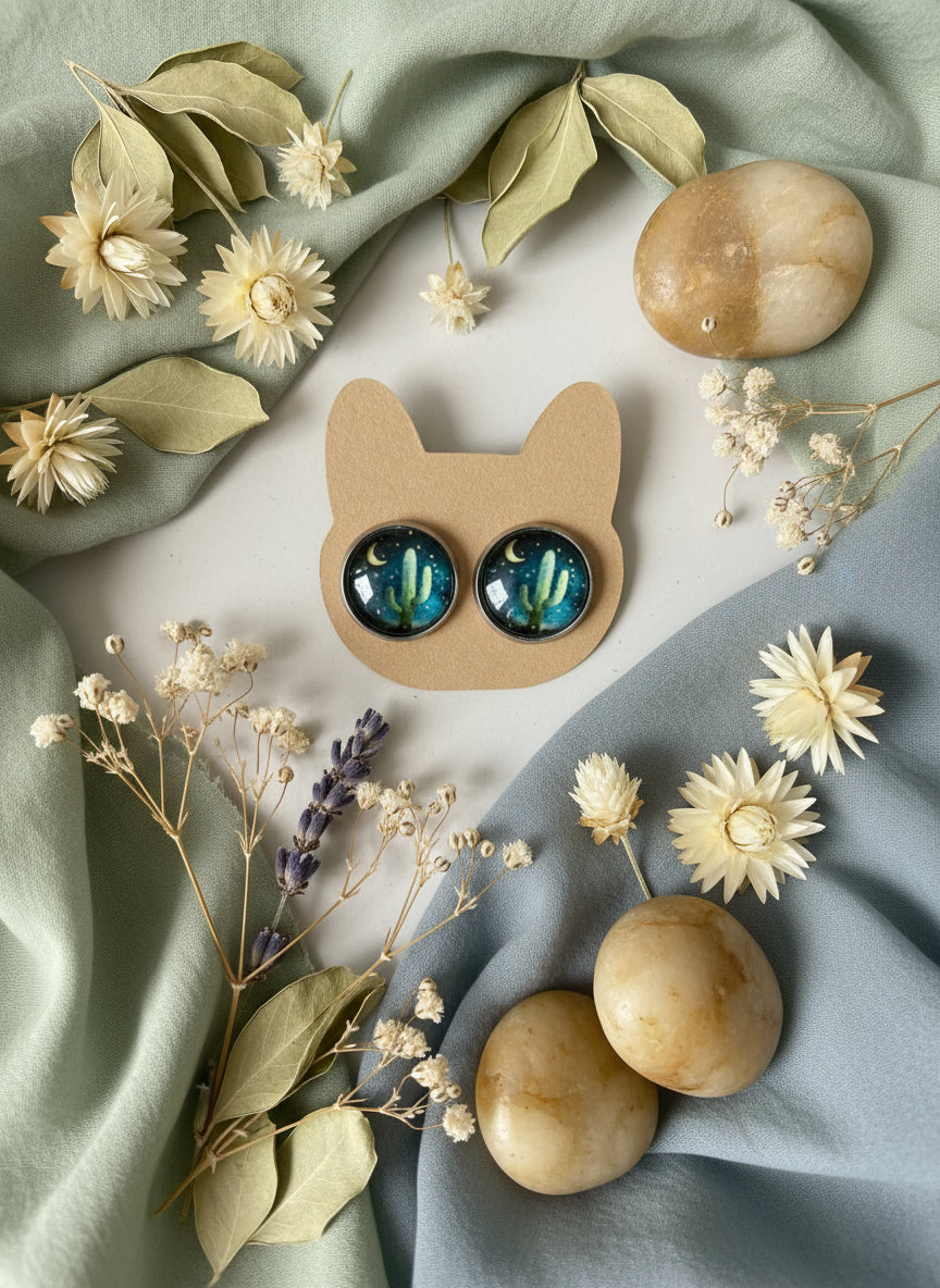 Kaboson fülbevaló kaktuszokkal