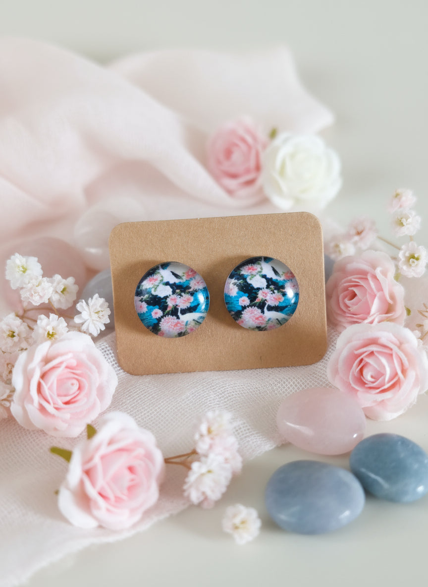 Cabochon Earring with Cactus