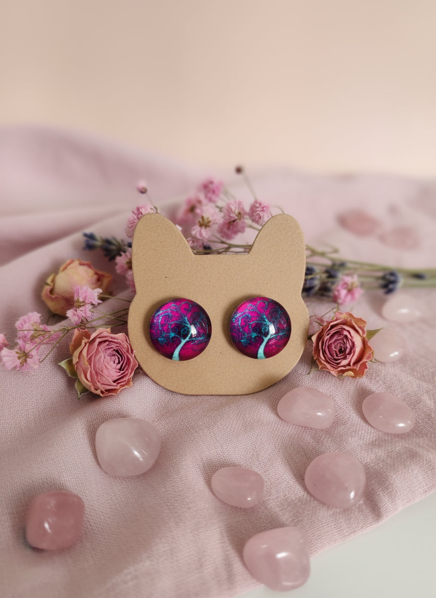 Cabochon Tree of Life Earring