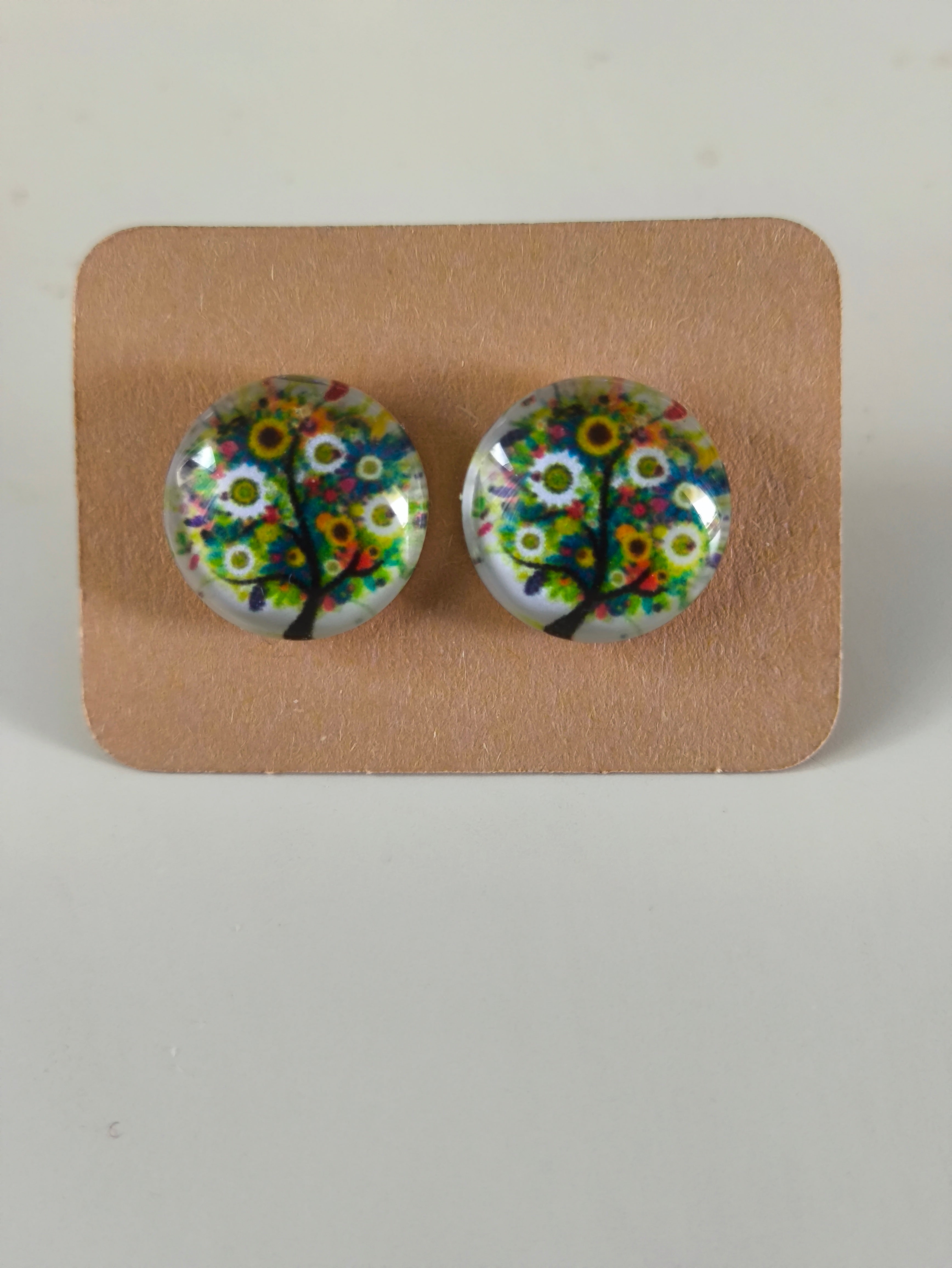 Cabochon Tree of Life Earring