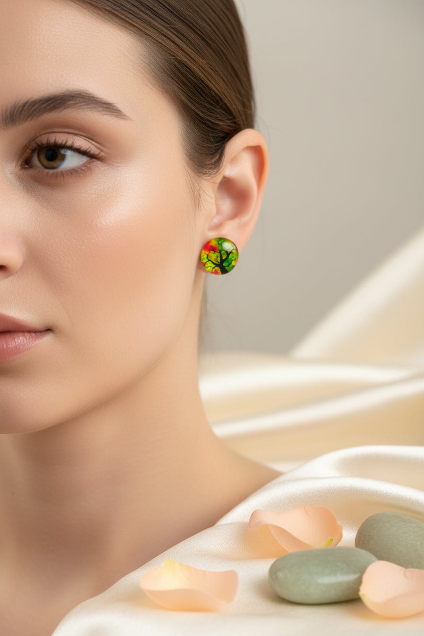 Cabochon Tree of Life Earring