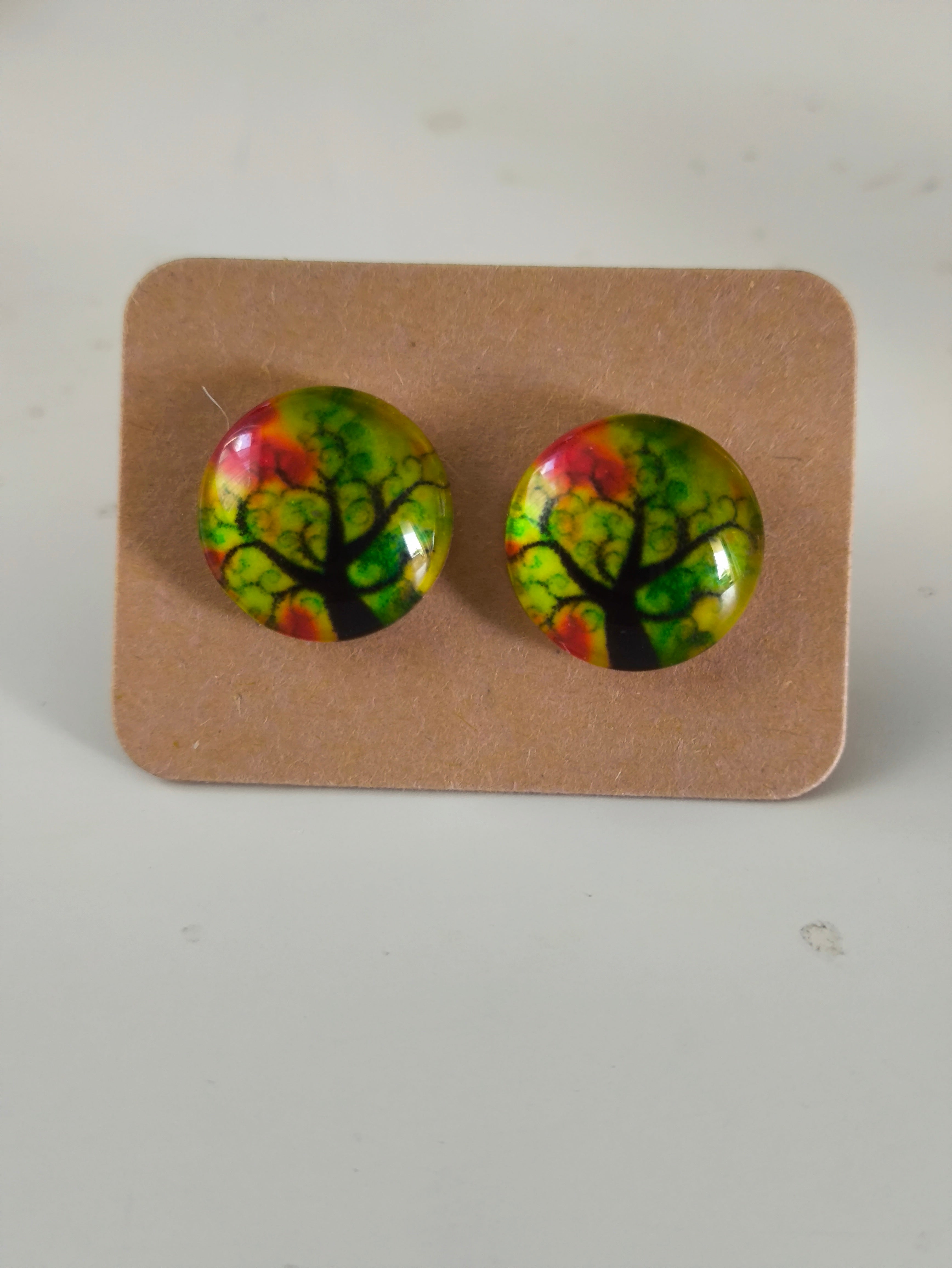 Cabochon Tree of Life Earring