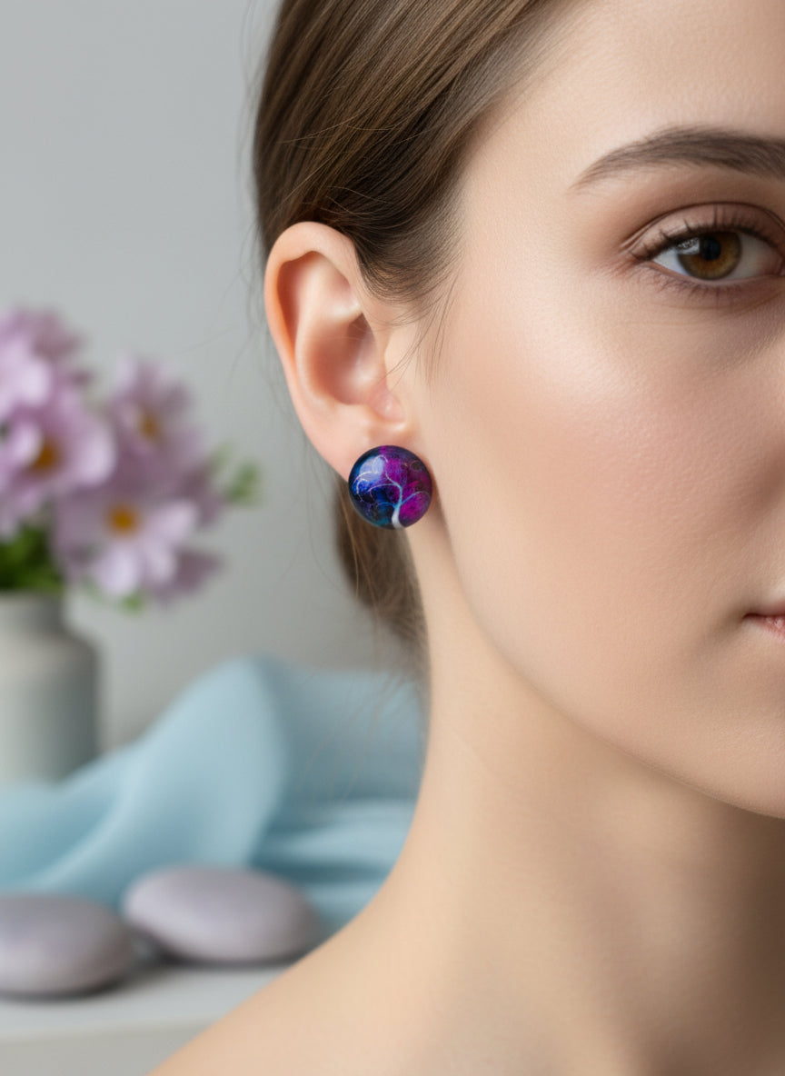 Cabochon Tree of Life Earring