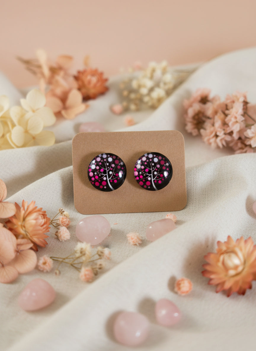 Cabochon Tree of Life Earring