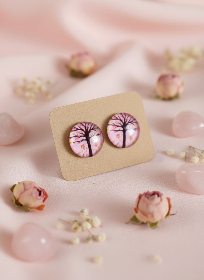 Cabochon Tree of Life Earring