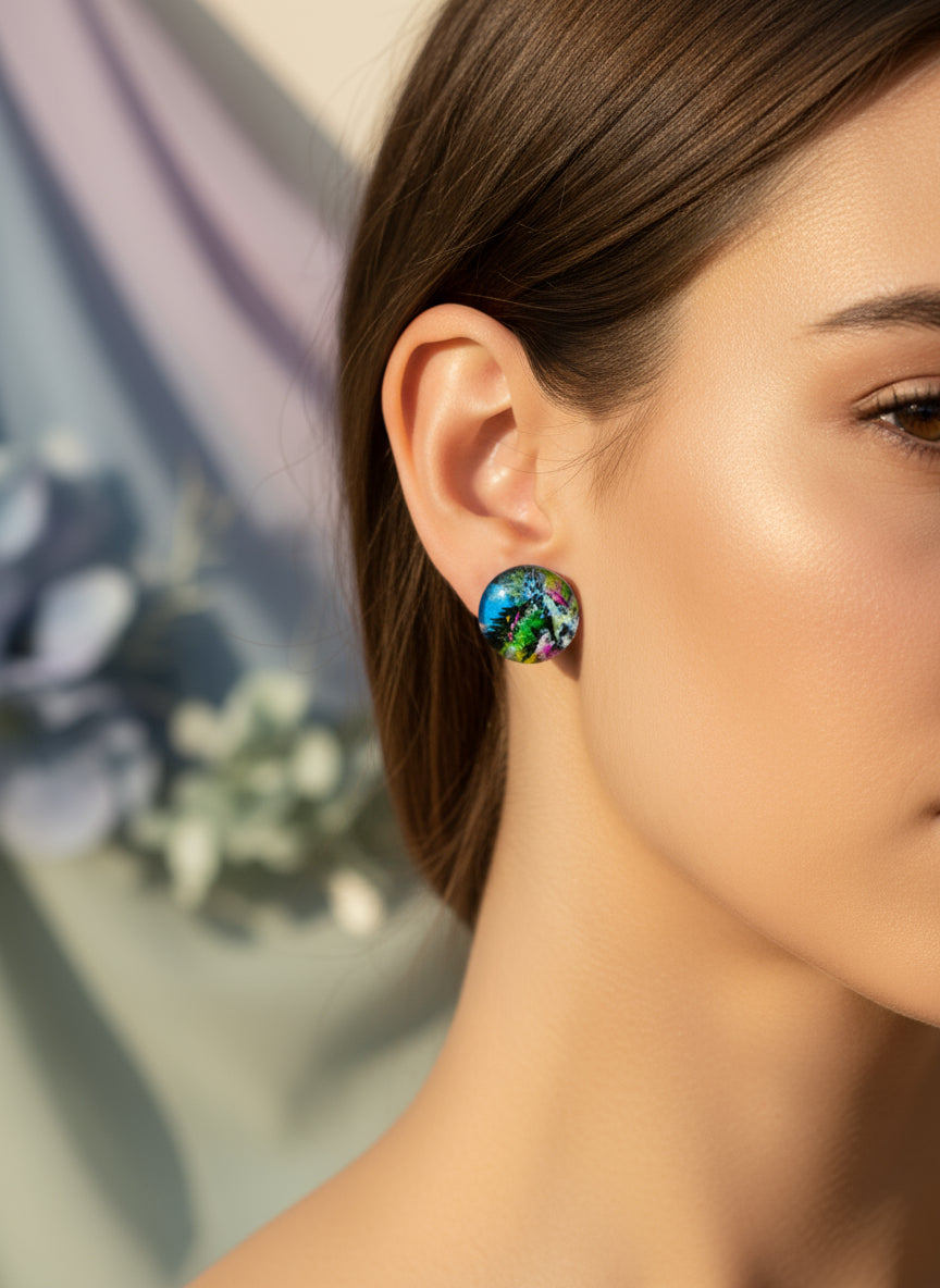 Cabochon Tree of Life Earring