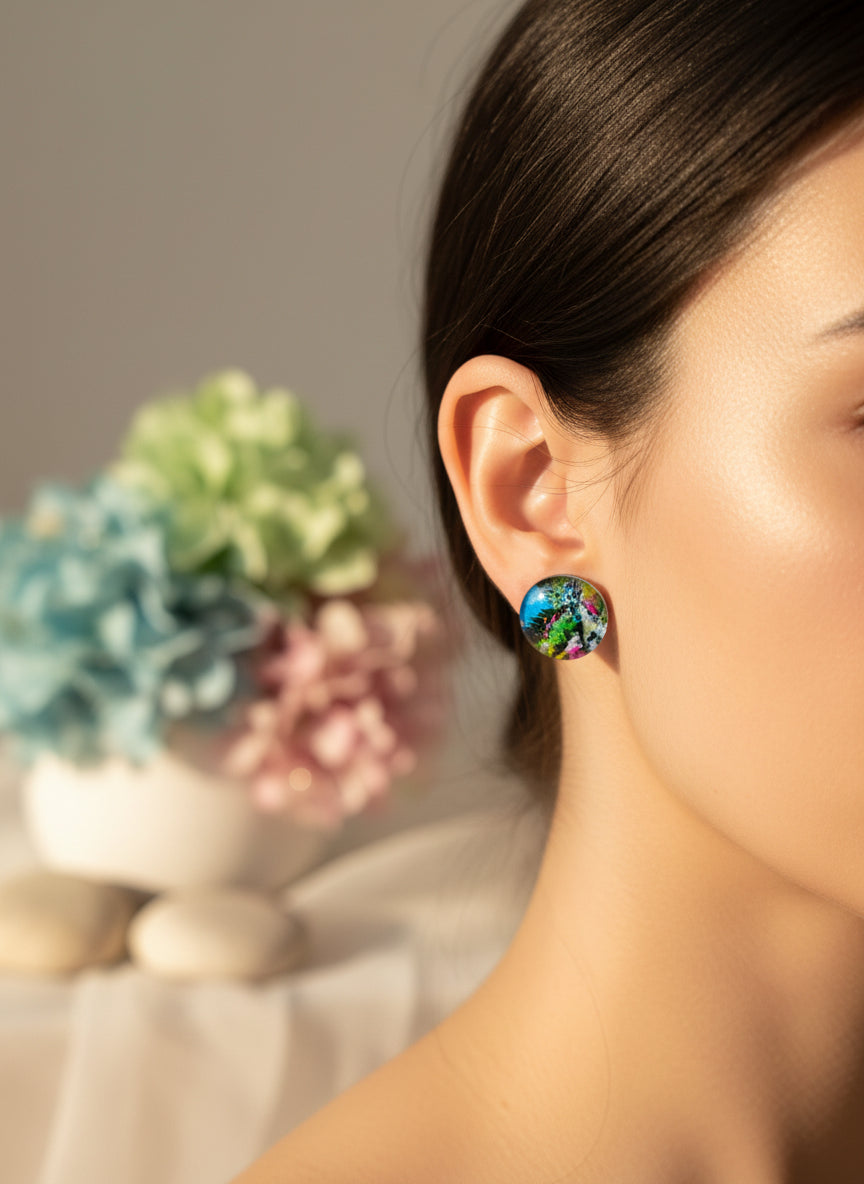 Cabochon Tree of Life Earring