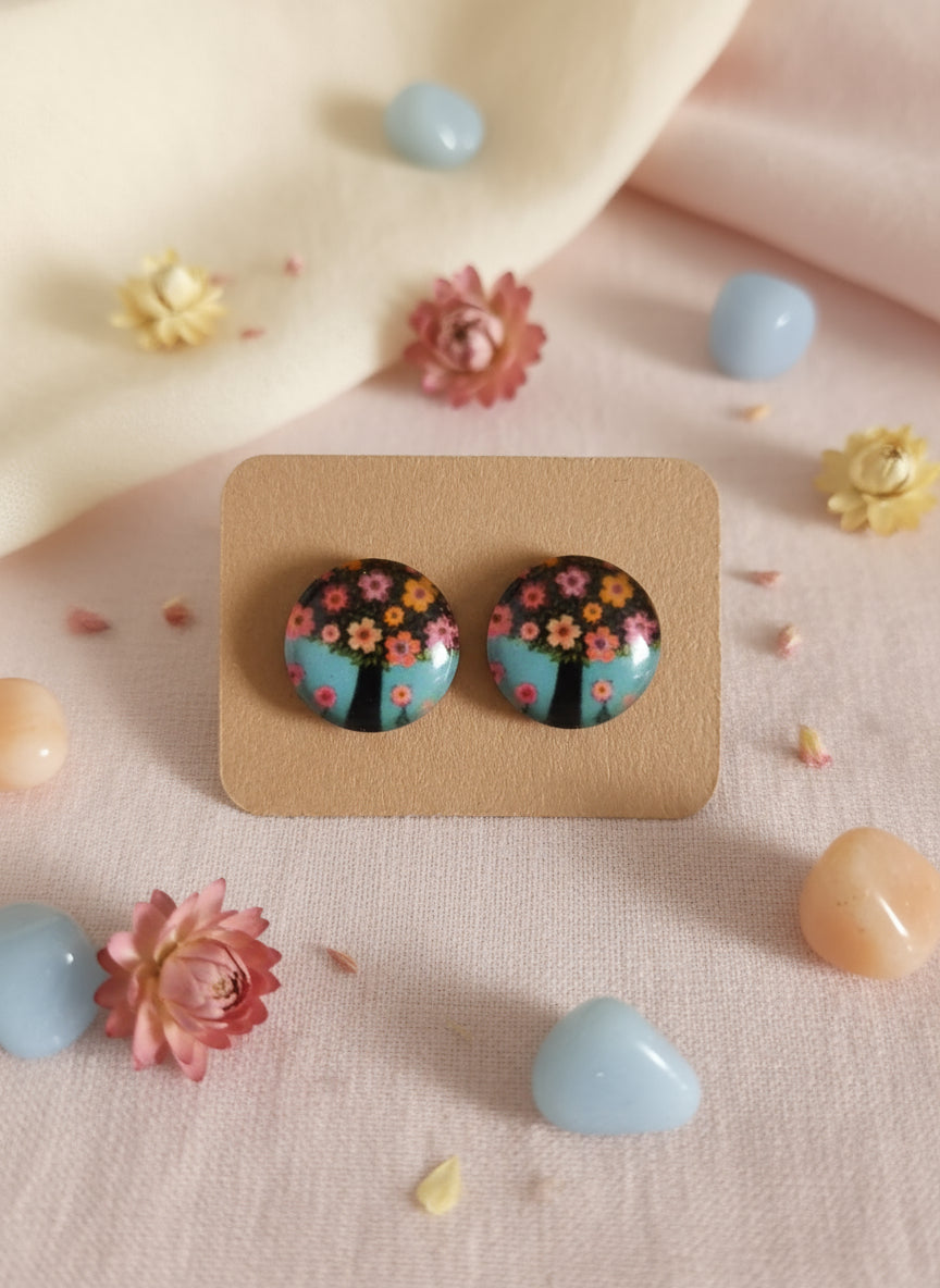 Cabochon Tree of Life Earring