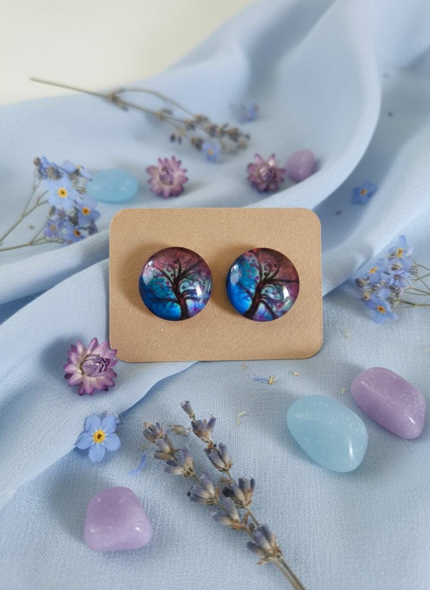 Cabochon Tree of Life Earring