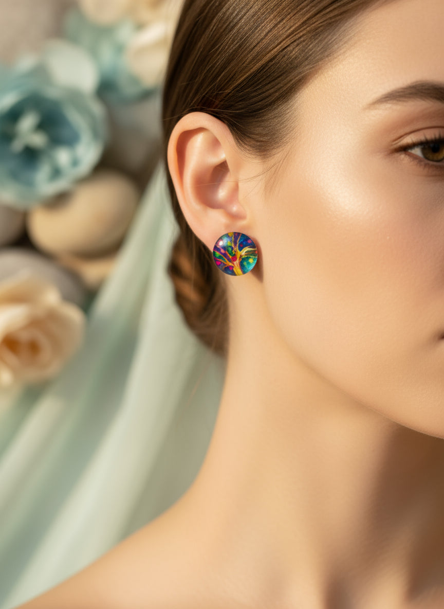 Cabochon Tree of Life Earring