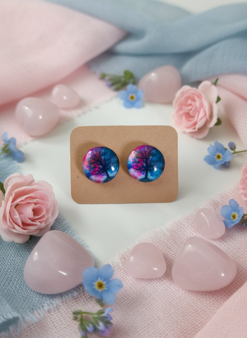 Cabochon Tree of Life Earring