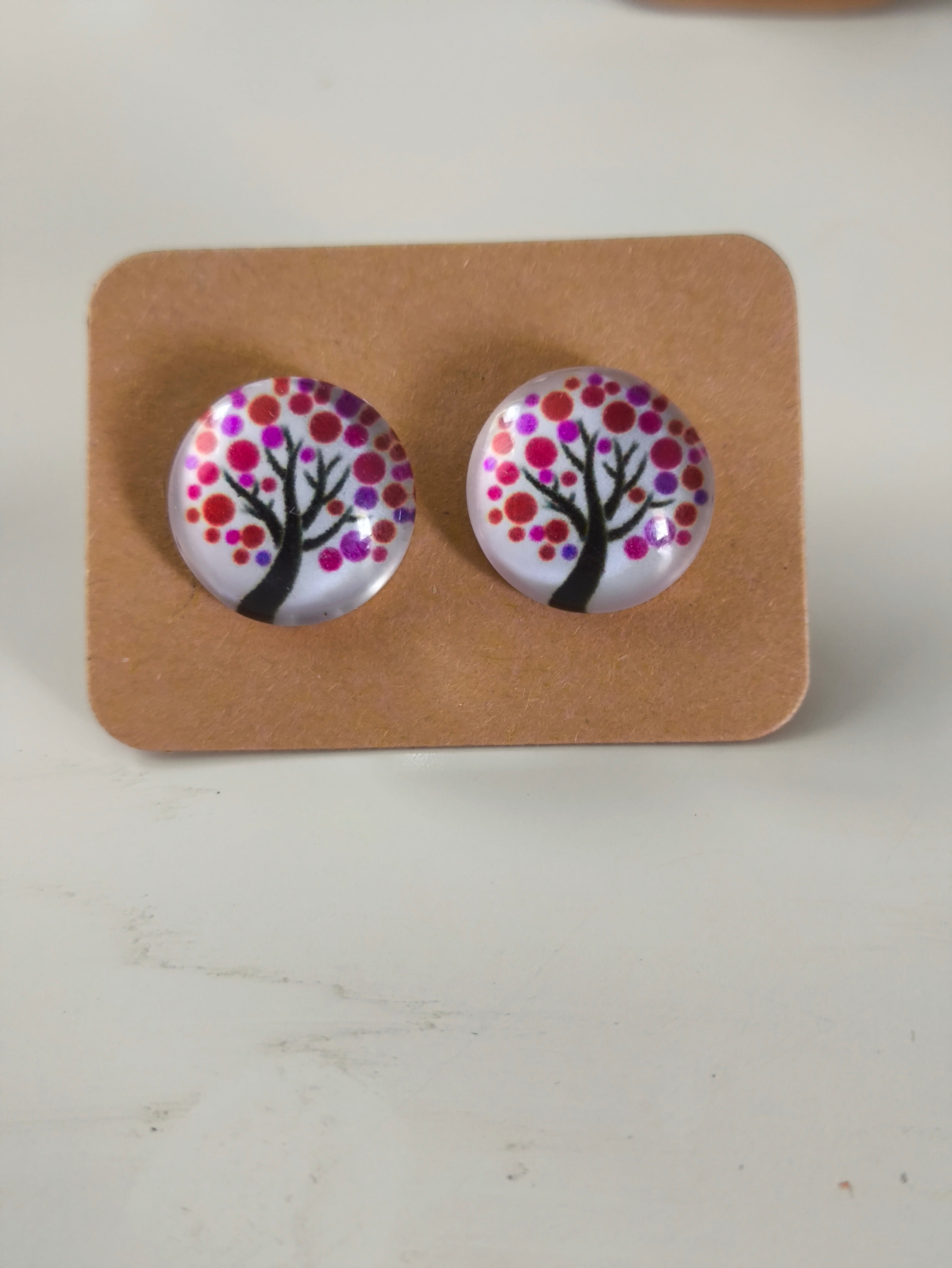 Cabochon Tree of Life Earring