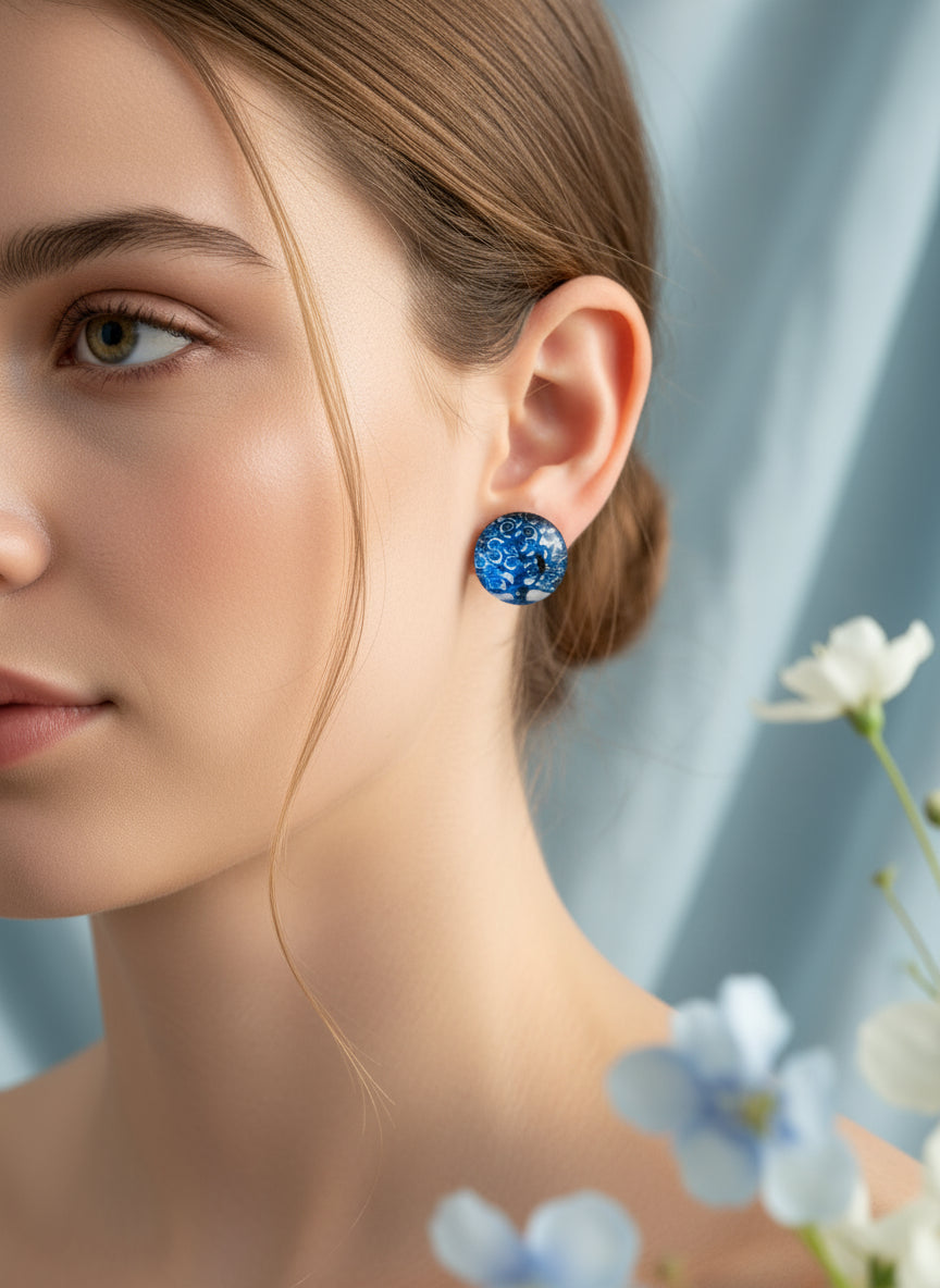 Cabochon Tree of Life Earring