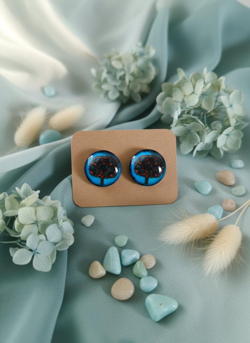 Cabochon Tree of Life Earring