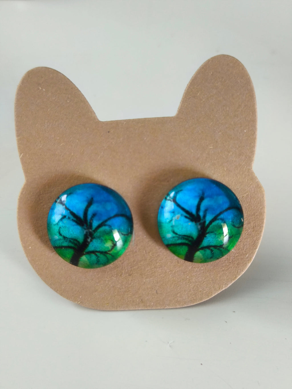 Cabochon Tree of Life Earring