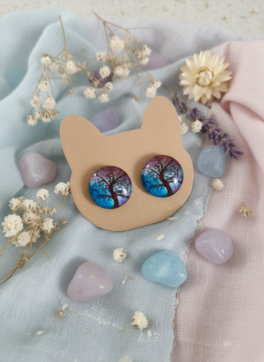 Cabochon Tree of Life Earring