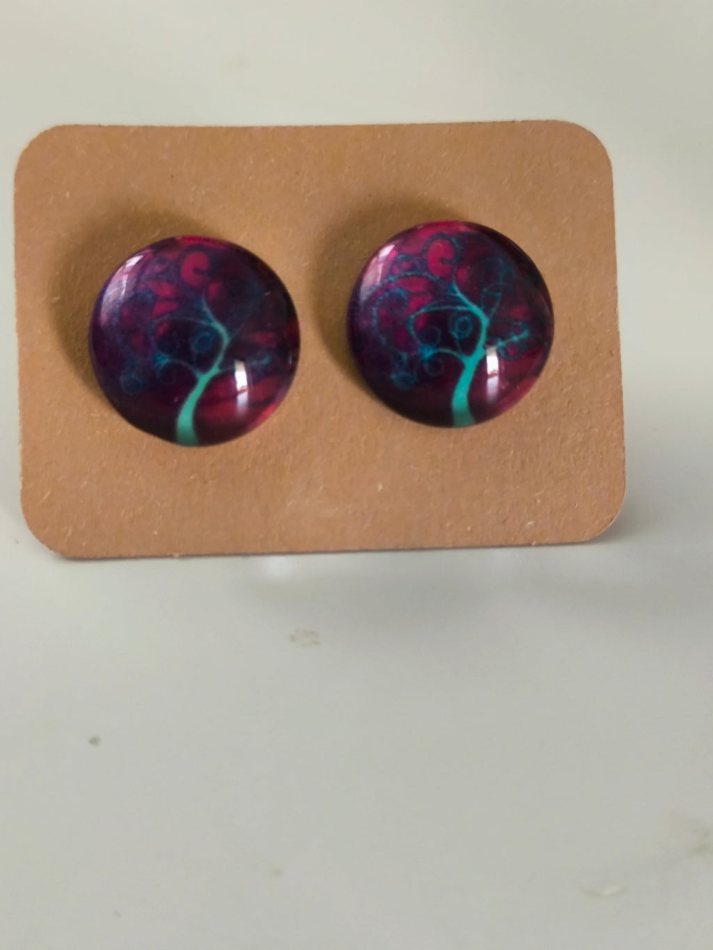 Cabochon Tree of Life Earring