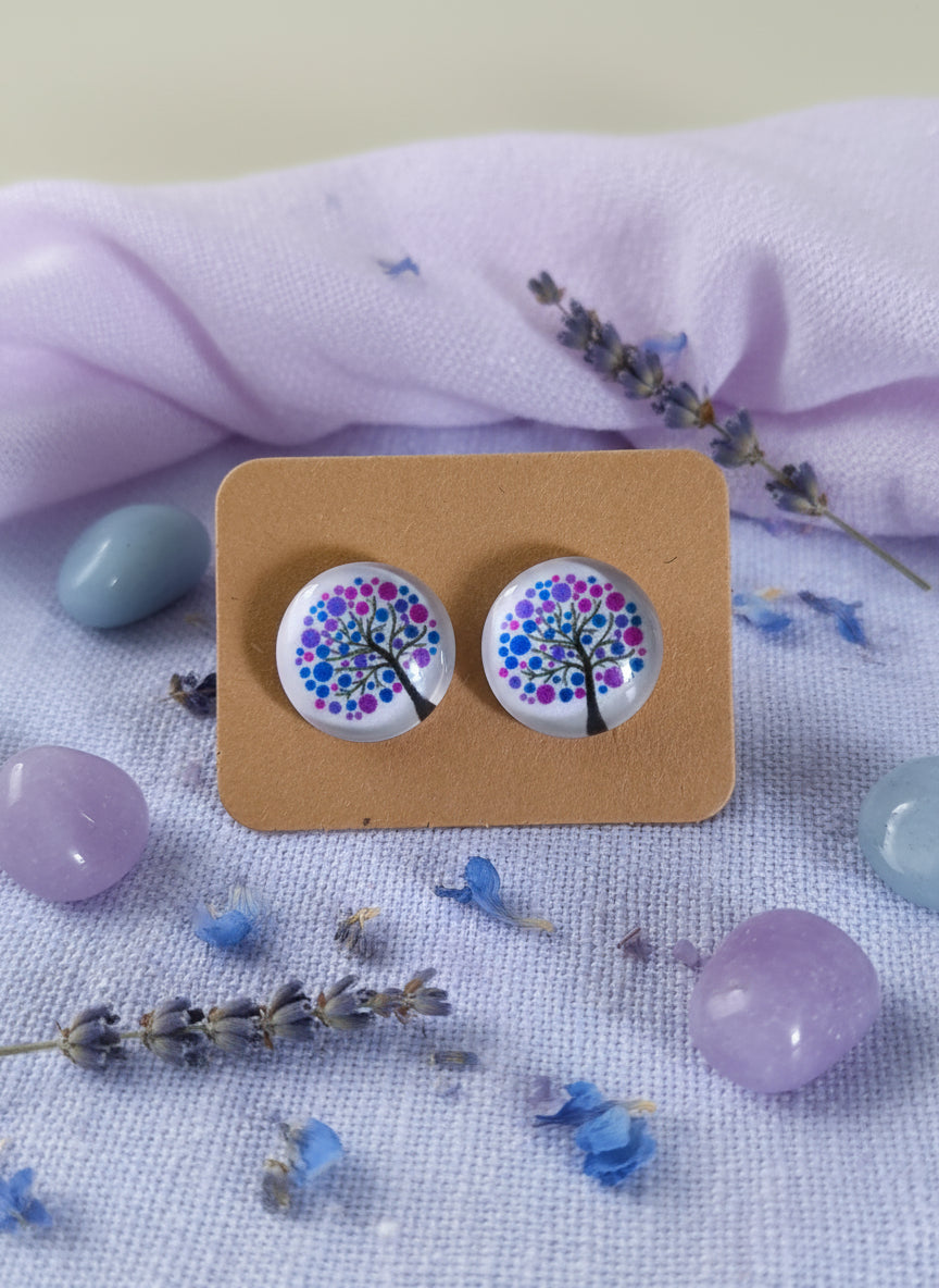 Cabochon Tree of Life Earring