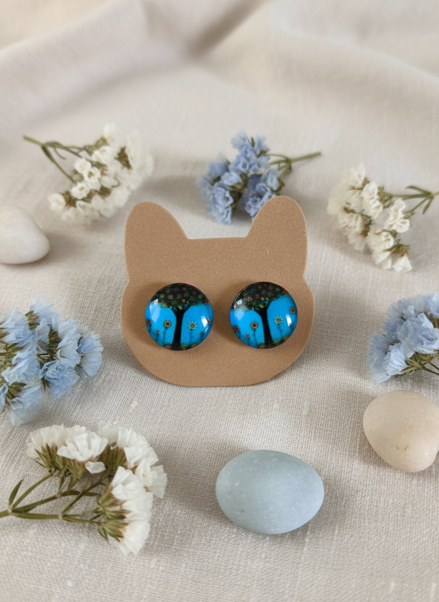 Cabochon Tree of Life Earring